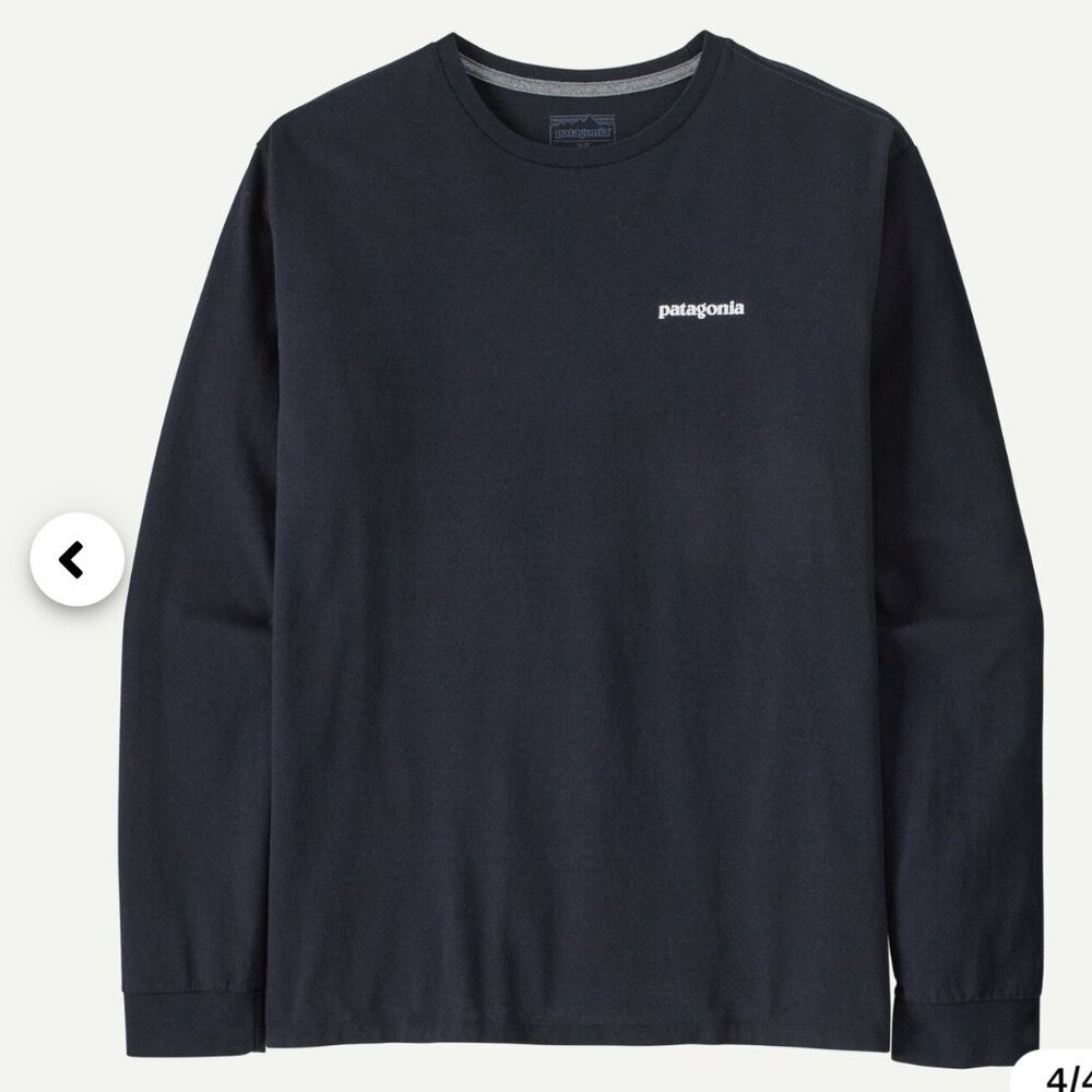 Patagonia Men's Long-Sleeved P-6 Logo Responsibili-Tee / New Navy/ Size S -38518